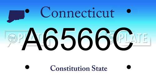 A6566C Connecticut License Plate