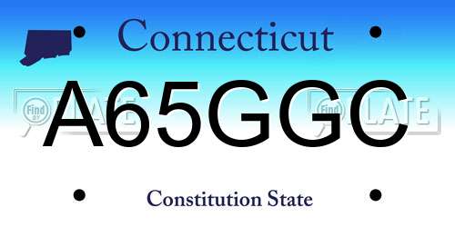 A65GGC Connecticut License Plate