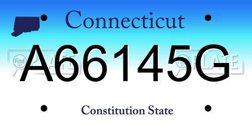 A66145G Connecticut License Plate