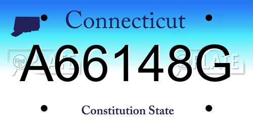 A66148G Connecticut License Plate