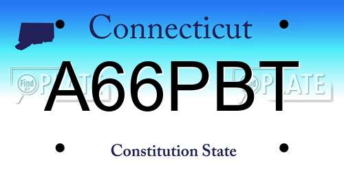 A66PBT Connecticut License Plate