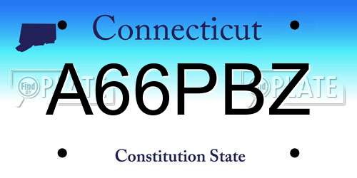A66PBZ Connecticut License Plate