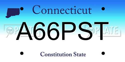 A66PST Connecticut License Plate