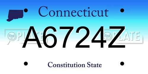 A6724Z Connecticut License Plate