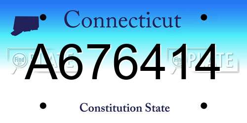 A676414 Connecticut License Plate