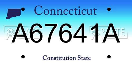 A67641A Connecticut License Plate