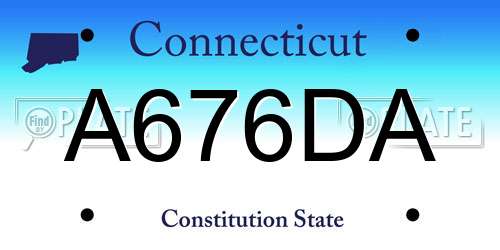 A676DA Connecticut License Plate