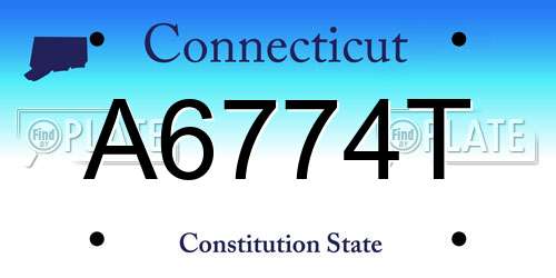 A6774T Connecticut License Plate