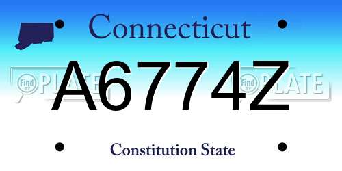 A6774Z Connecticut License Plate