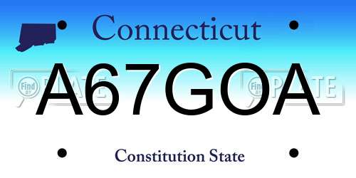 A67GOA Connecticut License Plate