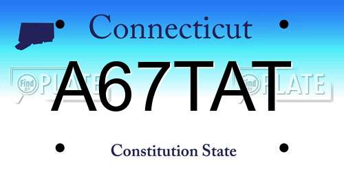 A67TAT Connecticut License Plate