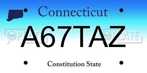 A67TAZ Connecticut License Plate