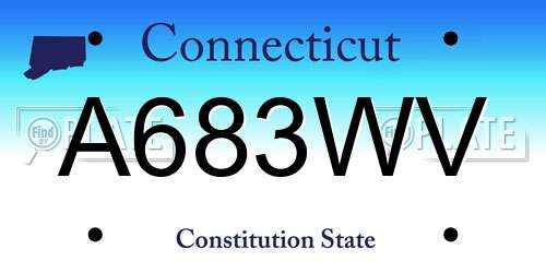 A683WV Connecticut License Plate