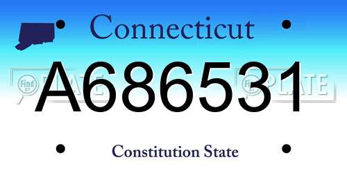 A686531 Connecticut License Plate