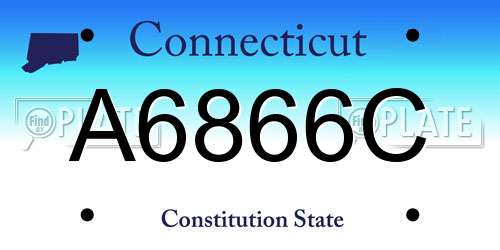 A6866C Connecticut License Plate