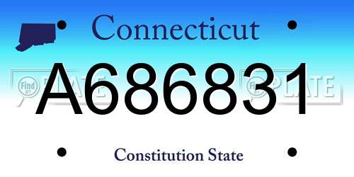 A686831 Connecticut License Plate