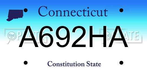 A692HA Connecticut License Plate