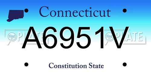 A6951V Connecticut License Plate