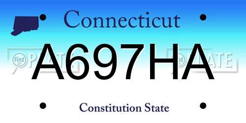 A697HA Connecticut License Plate