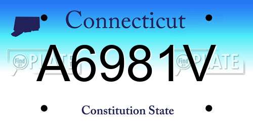 A6981V Connecticut License Plate