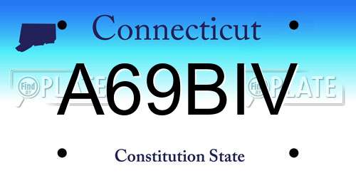 A69BIV Connecticut License Plate