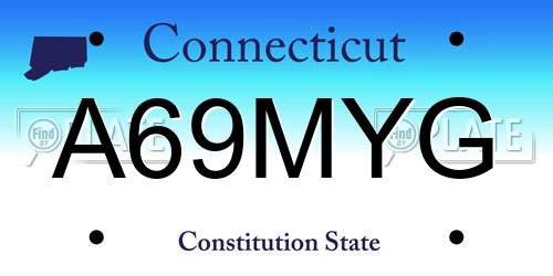 A69MYG Connecticut License Plate