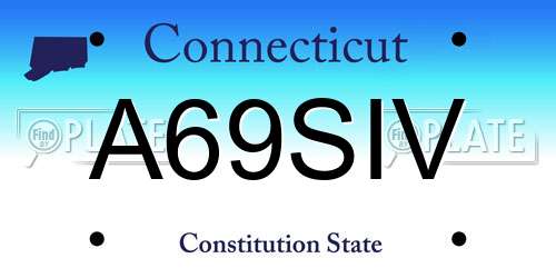 A69SIV Connecticut License Plate