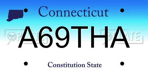 A69THA Connecticut License Plate