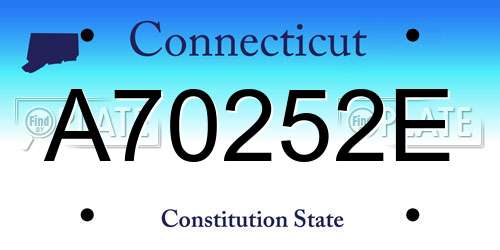 A70252E Connecticut License Plate