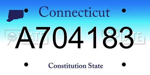 A704183 Connecticut License Plate