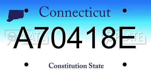 A70418E Connecticut License Plate
