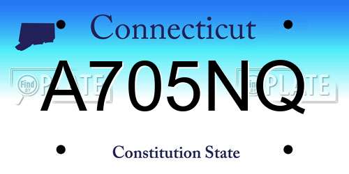 A705NQ Connecticut License Plate