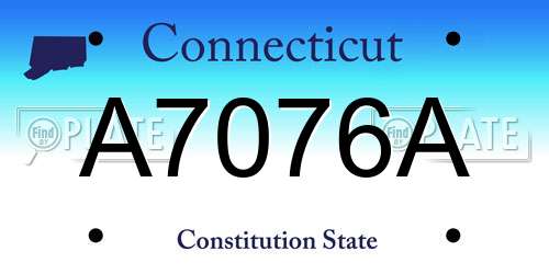 A7076A Connecticut License Plate