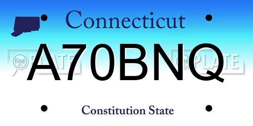 A70BNQ Connecticut License Plate