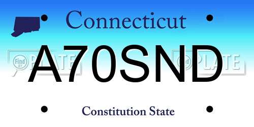 A70SND Connecticut License Plate
