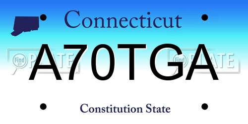 A70TGA Connecticut License Plate