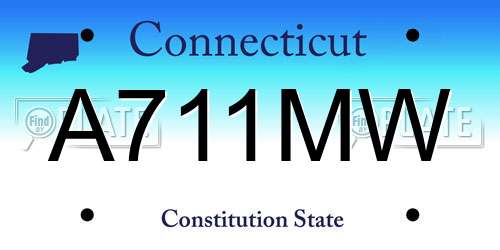 A711MW Connecticut License Plate