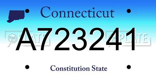A723241 Connecticut License Plate