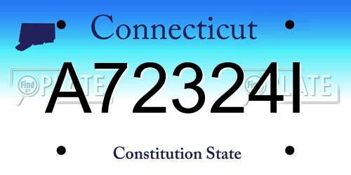 A72324I Connecticut License Plate