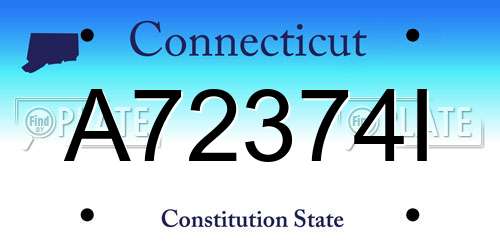 A72374I Connecticut License Plate