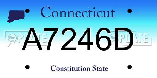 A7246D Connecticut License Plate