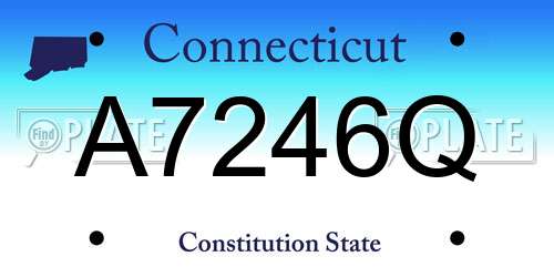 A7246Q Connecticut License Plate