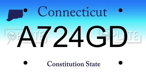 A724GD Connecticut License Plate