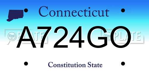 A724GO Connecticut License Plate