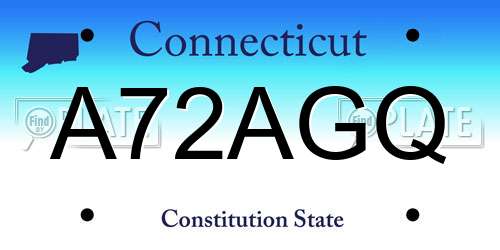 A72AGQ Connecticut License Plate