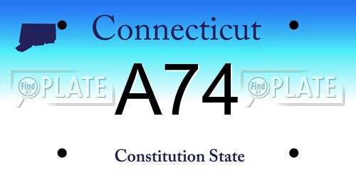 A74 Connecticut License Plate