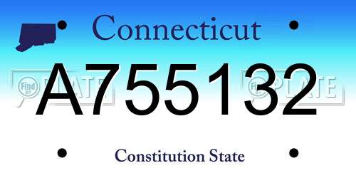 A755132 Connecticut License Plate