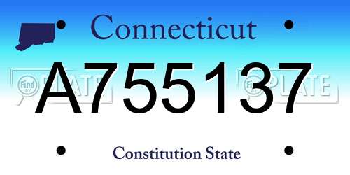 A755137 Connecticut License Plate