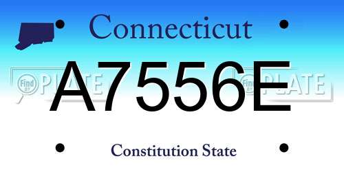 A7556E Connecticut License Plate