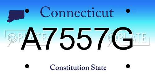 A7557G Connecticut License Plate